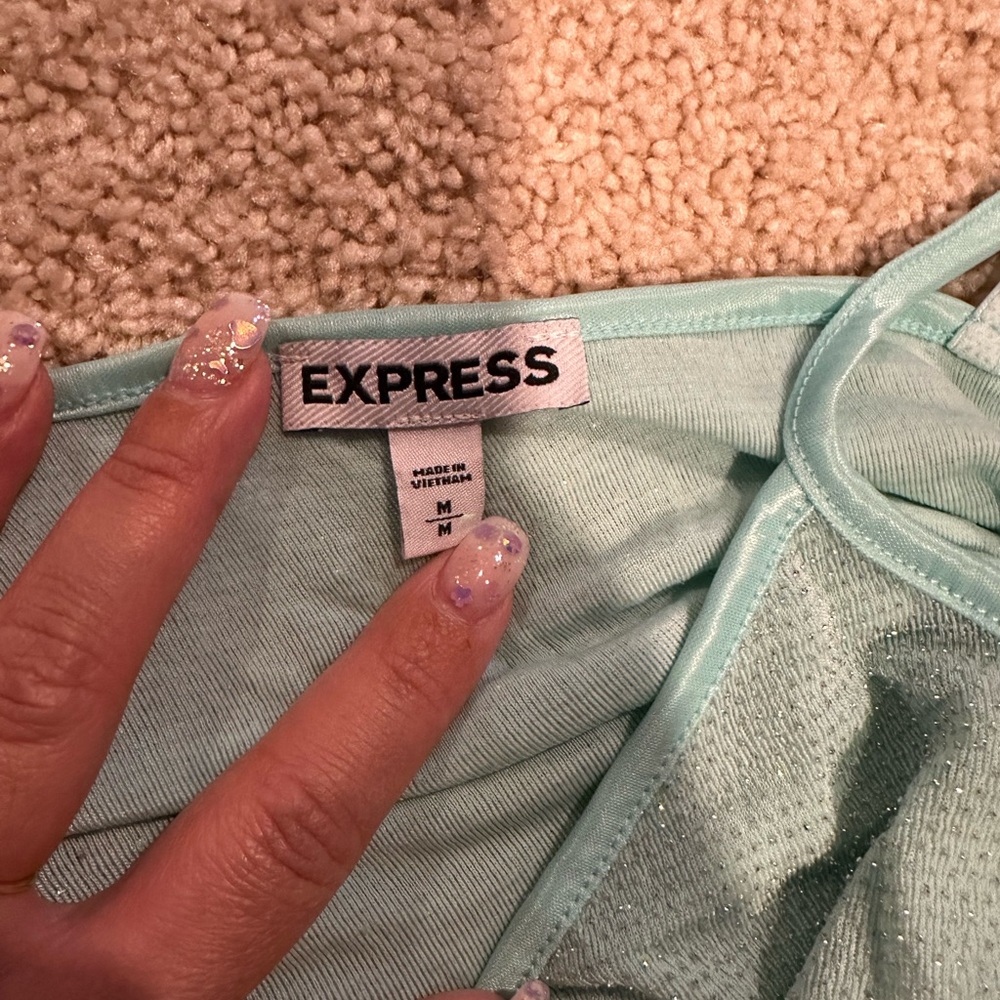 Teal and silver tank top
